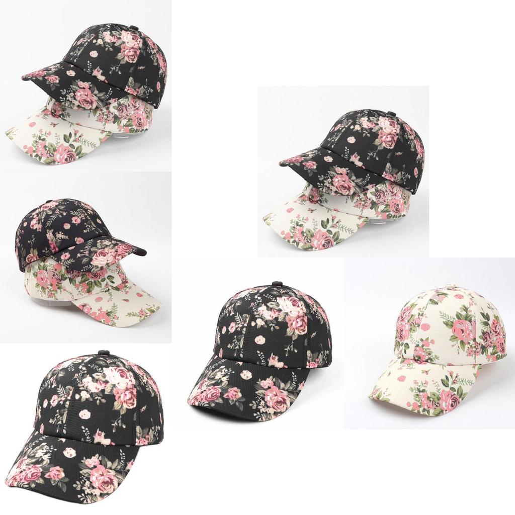 Süße Baseballkappe mit botanischem Muster für Damen mit UV-Schutz und Belüftungsmerkmalen