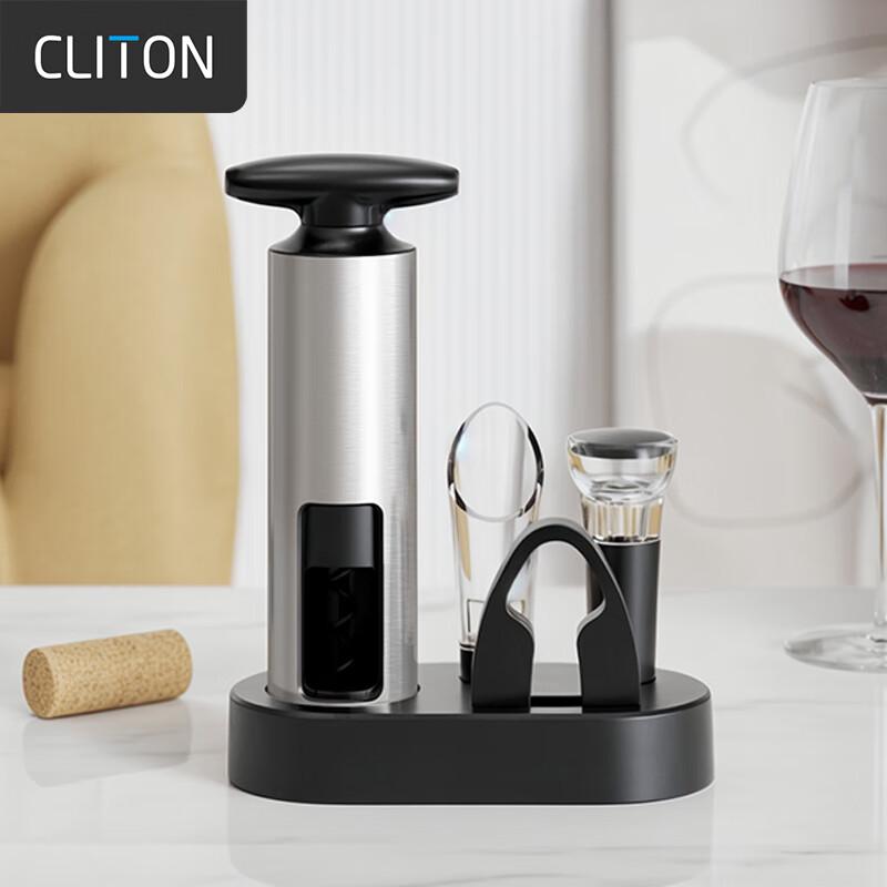 CLITON Stainless Steel Manual Wine Opener Set