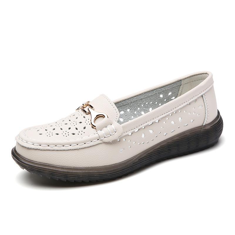 

Женские мокасины в британском стиле с круглым носком и легким мундштуком 40 бежевый