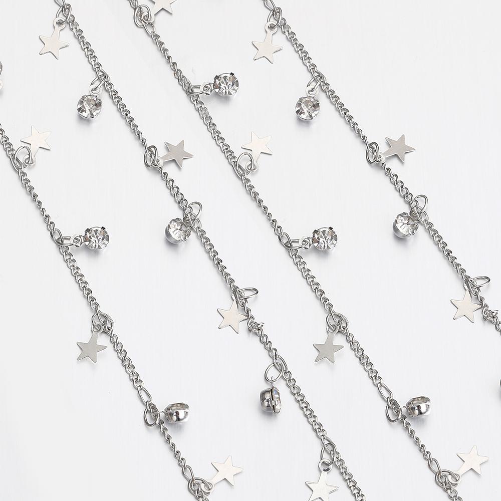 2Meters 1Meter Hollow Out Moon Star Charms Copper Chain Star Chains for Jewelry Making DIY Necklace Bracelet Wholesale Supplies