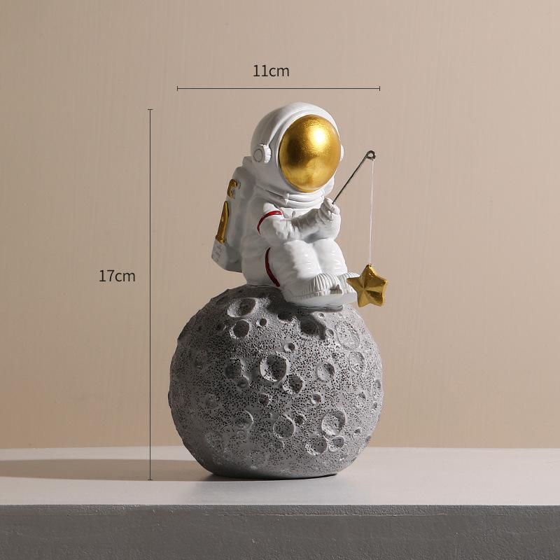 Adornos pequeños de astronauta astronauta creativo nórdico, mueble para vinos, botellero para vino tinto, entrada, sala de estar, mesa de comedor, decoraciones para habitación infantil
