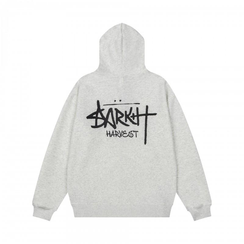 American Retro Streetwear Embroidered Zip Hoodie Loose Fit Men Women Fall Winter