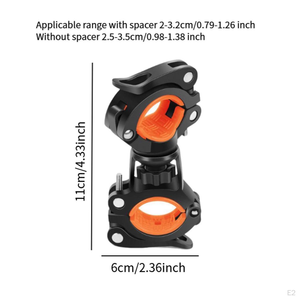 2 Pcs Bicycle Flashlight Mounts Clamp Holder for Mountain Bikes