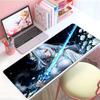 Gaming Mouse PadAntislip BaseStitched EdgesCool Anime Girl Collection with SwordsMagical Power Print for Gamer Office Home