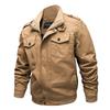 Men's Casual Solid Color Jacket Zipper Pocket Stand Collar