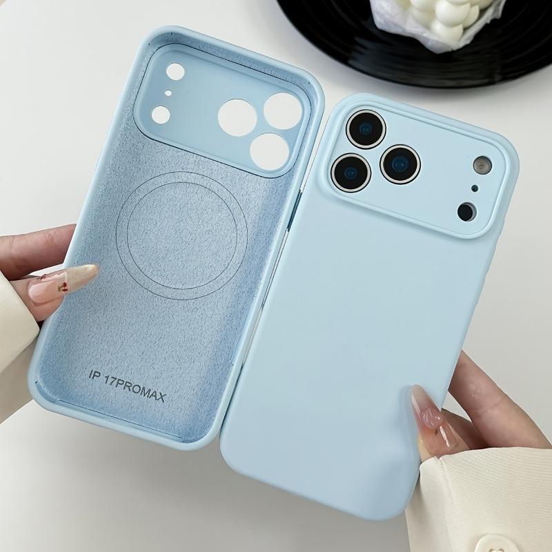 For Al Liquid Soft Silicone Phone Case For For Iphone 17 16 1 14 13 Pro Max 17Pro Air Magnetic Wireless Cases Cover