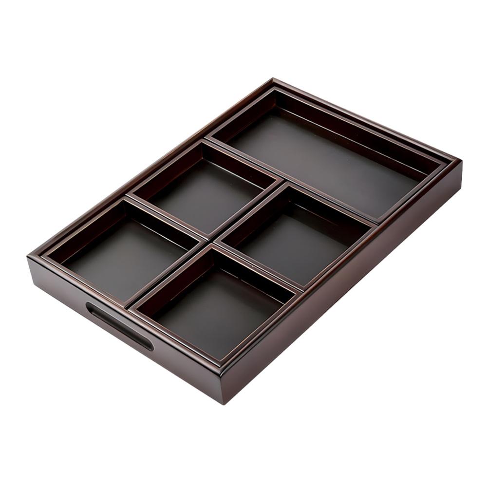 1Set Wooden Serving Platter Rustic Color Practical Use for Fruits Snacks Tea Parties Home Decor Wooden Serving Tray