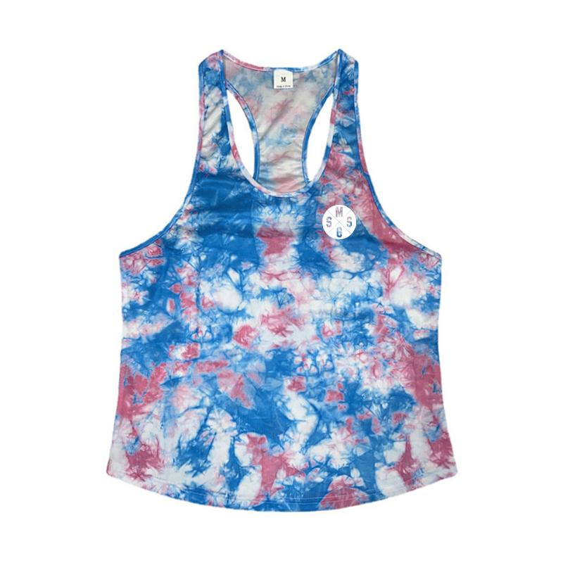 Men’s Gym Clothes New Arrival Summer Breathable Mesh Quick-drying Sleeveless T-Shirt Bodybuilding Printed Tank Top