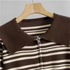 Women's Autumn And Winter Striped Sweater Set Casual Wide Leg Pants  Knitted Two Piece Set  Trendy