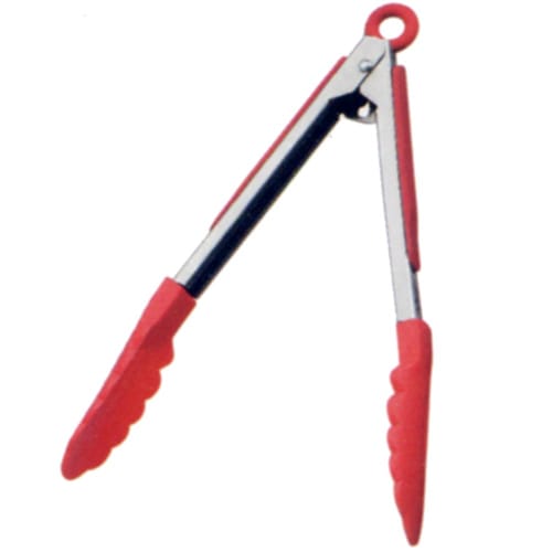 GS Nylon Multi-Purpose Tongs with Lock, 9-inch, Red, KB-KE0118/RD