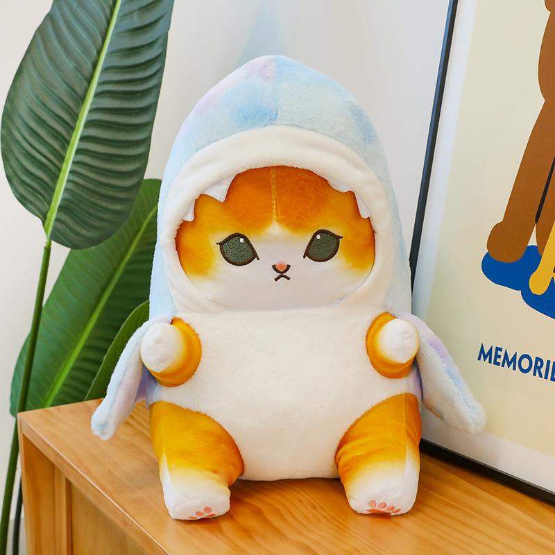 

Internet celebrity innovation cute shark cat plush doll doll children cute transformation toy Japanese doll 25cm【0.22kg]