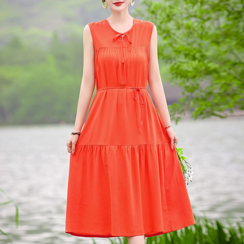 Women s Summer Sleeveless Floral Print Midi Dress, Plus Size Loose Casual Sundress (XL-5XL) XL