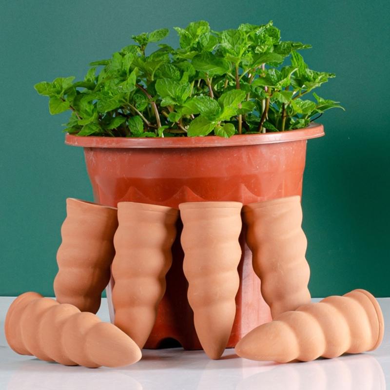 Miniature Ceramic Plant Watering Cones for Plant Self Irrigation Probes Office Greenerys Efficient Indoor Plant Care 6pc