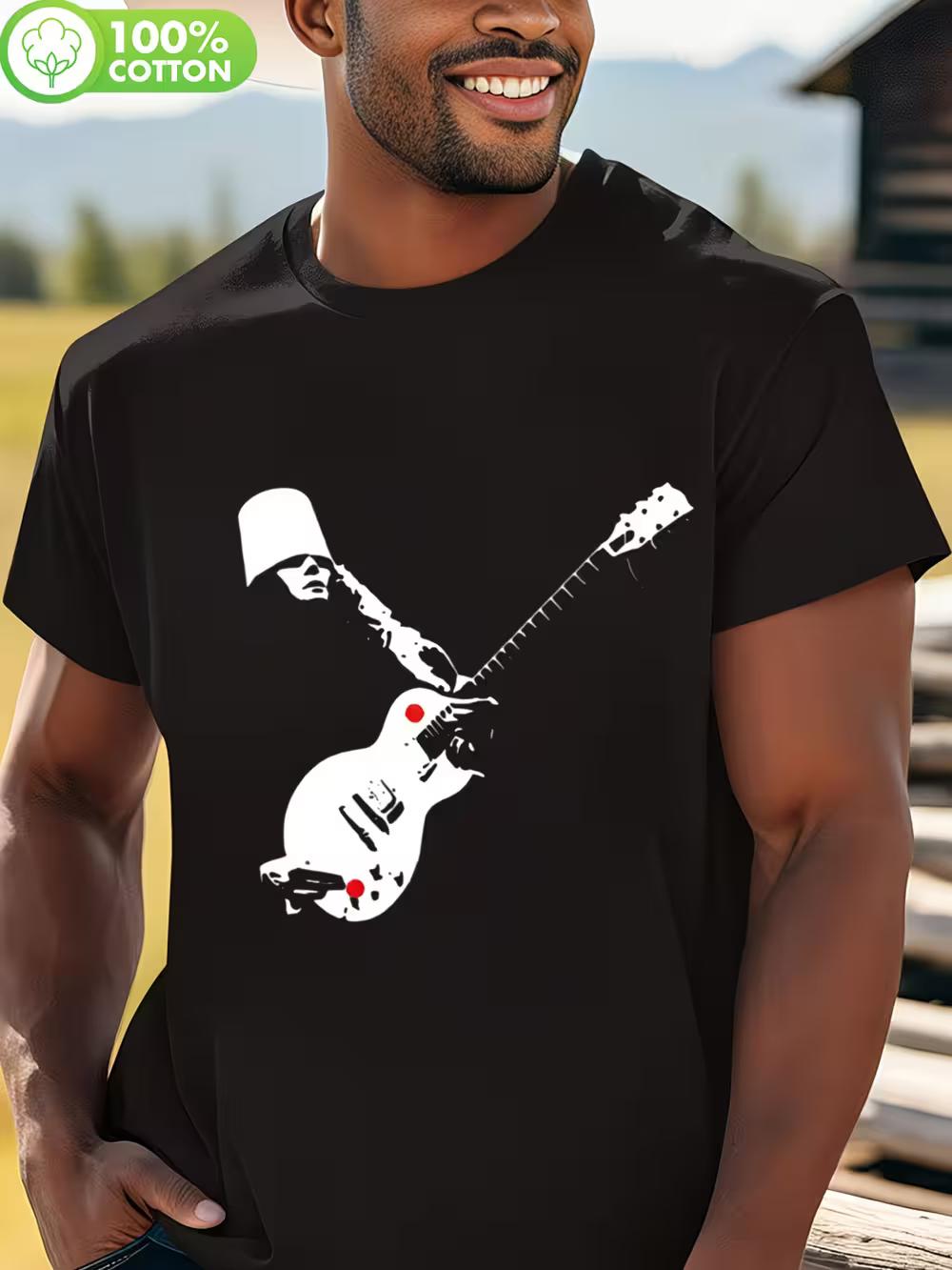 High-Quality Black T-Shirt Featuring Buckethead Playing Guitar S