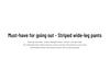 Women's Ash-Black Striped Wool Wide-Leg Pants with High Waist, Autumn/Winter Style, Plus Velvet, Loose Straight-Leg Design