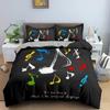 Musical Note Bedding Set 3pcs Music Theme Quilt Cover KingQueen Size With Pillowcase Fashionable Psychedelic Soft Duvet Cover