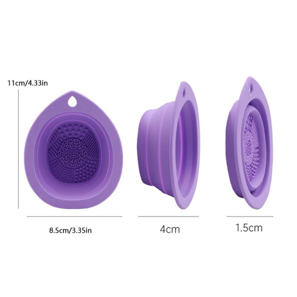 Soft Silicone Makeup Brush Cleaner Folding Powder Puff Cleaning Bowl Eyeshadow Brush Cleaning Pad Beauty Tools Portable Washing