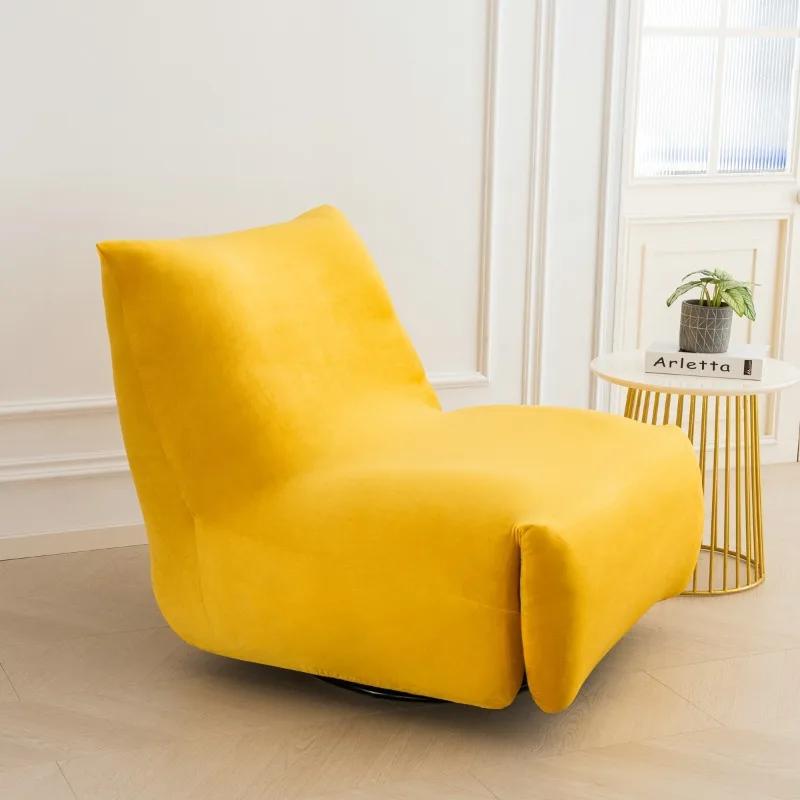 Velvet Single Seated Fireside Chair Cover with Elastic Bottom Stretch Armless Lounge Chaise Slipcover Removable Furniture Cover 4670₽