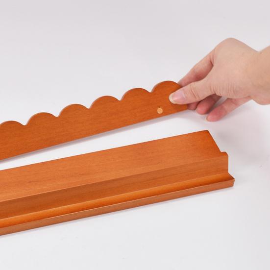 4Pcs Wooden Mahjong Rack with Detachable Magnetic Pusher Scalloped Edge American Mah Jongg Tile Holder Push Ruler Mahjong Accessories