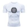 Men's Tribal Spider Web Pattern Compression Workout T-Shirt Quick Dry Breathable Athletic Top for Gym Running Fitness Training Casual Sports Wear