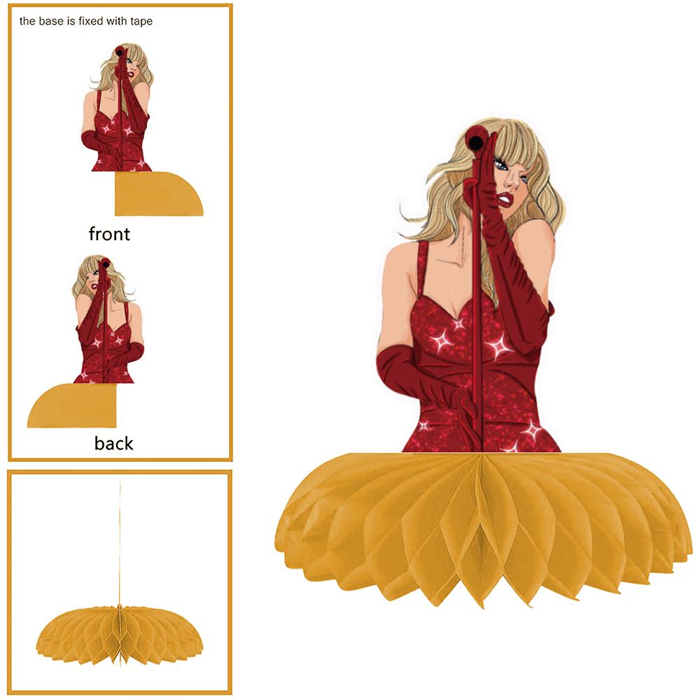 9Pcs Taylor Party Decorations Honeycomb Ornaments For Theme Birthday Party