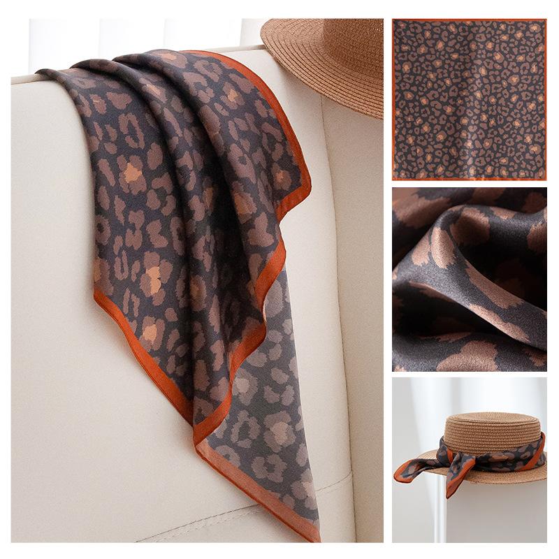 

Шелковый шарф Mulberry Silk, высококачественный женский модный и универсальный оранжевый квадратный шарф с кольцом на шее 53*53cm