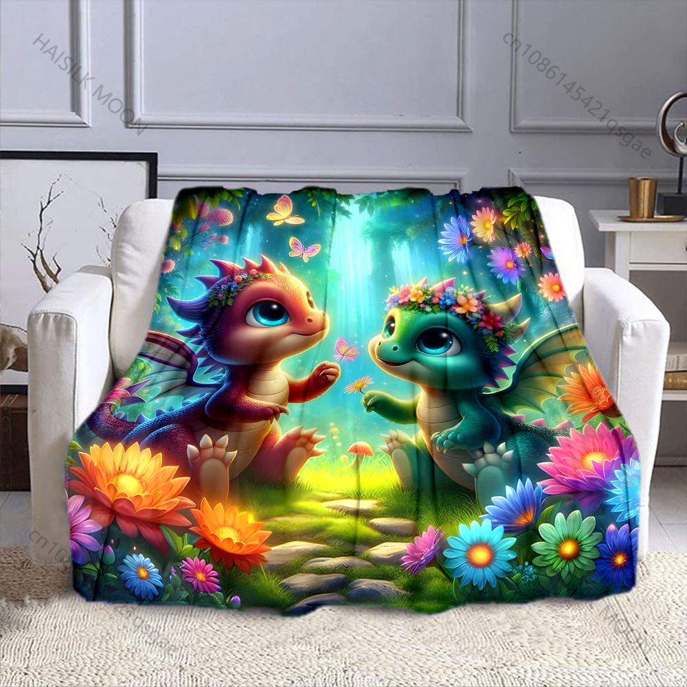 

Cartoon Fantasy Butterfly Dragon Patterns Blanket Warm Soft for Sofa Bed Home Travel Camping Blanket All Seasons Holiday Gifts 75x90cm