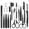 17Pcs Eyebrow Grooming Shaping Kit Safe Stainless Steel Tools with Portable Storage Bag for Home Daily Use
