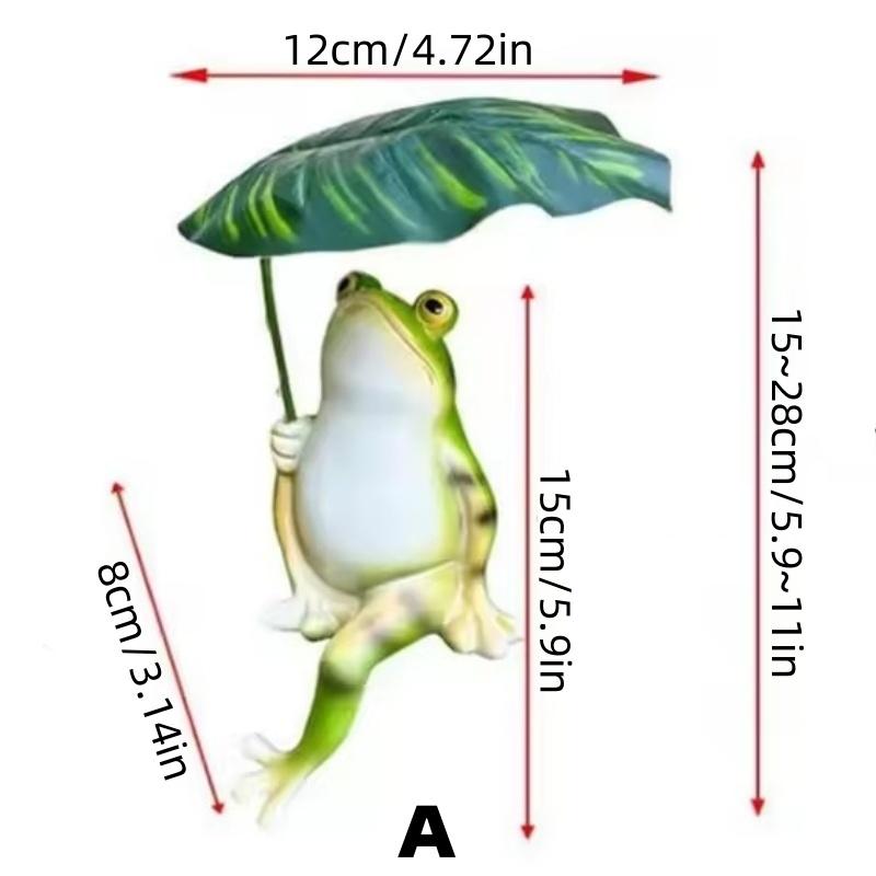 

Пьяная лягушка с зонтиком-листом Полистоун Статуэтка Статуя Домашний Садовый Декор Орнамент A
