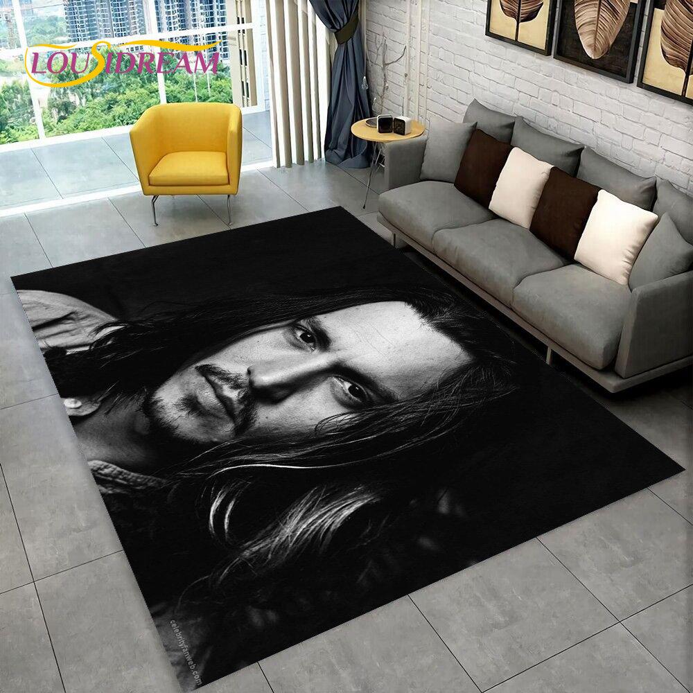 3D Printing Johnny Depp Series Area Rug,Carpet Rug for Home Living Room Bedroom Sofa Doormat Kitchen Decor,Non-slip Floor Mat HD