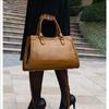 Stylish Brown Croco-Embossed Cowhide Tote Bag – Lightweight & Elegant for Travel