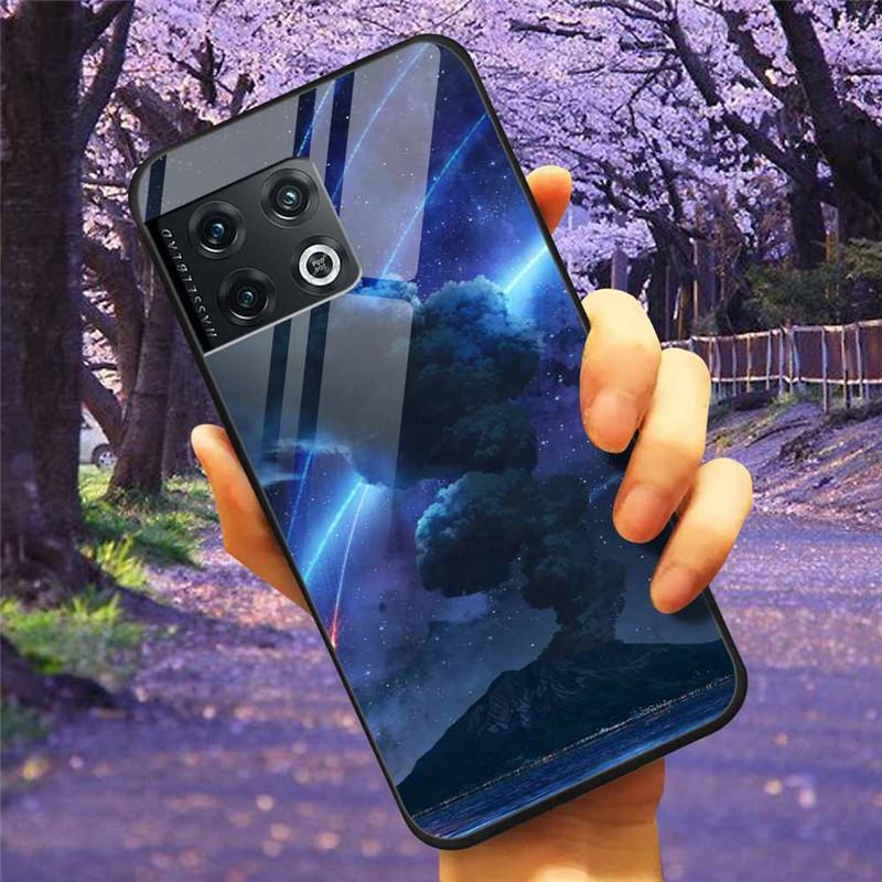 Für OnePlus 10 Pro 5G Hülle 6,7'' Gehärtetes Glas Sternenmarmor Harte Rückseite für One Plus 10Pro Funda Capa Oneplus10pro Coque