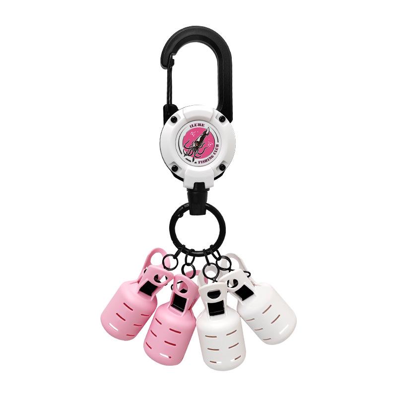 Love Lure Multi-Color Wooden Shrimp Hook Set with Retractable Buckle and Umbrella Needle Cover for Outdoor Use