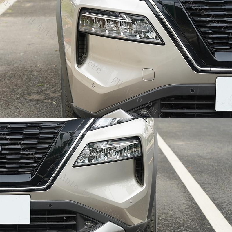 2PCS For Nissan Rogue X-Trail XTrail T33 2025 2025 2025 Chrome Carbon Fiber Front Bumper Trim Air Vent Outlet Grille Cover