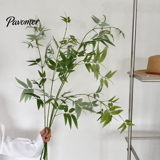 Atmosphere Enhancing Floral Decor Bamboo Tree Branches, Long Stems Faux Greenery, Artificial Plants, Leaves Elegant Zen Style Soft Decoration