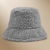 Autumn and winter thermal basin hat retro bucket hat word men and women lamb wool bucket hat