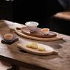 Walnut Leaf Fruit Plate Solid Wood Dry Tea Tray Household Teacup Tray Irregular Snack Tray Modern Simplicity