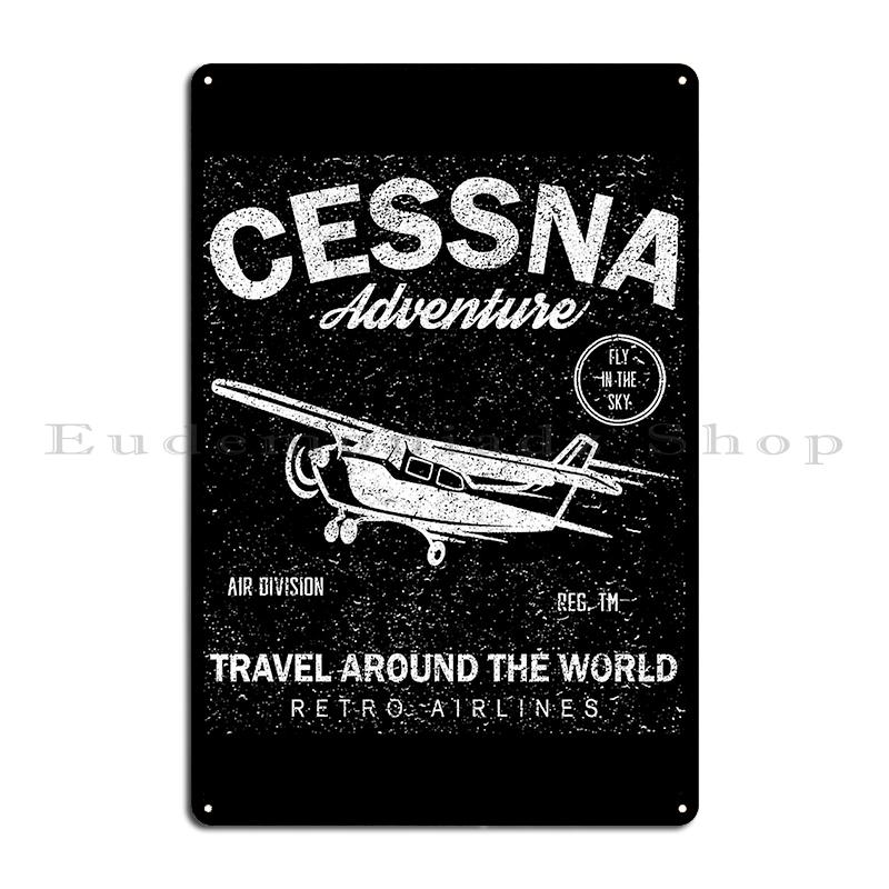 Cessna 172 Skyhawk Cirrus SR22 Cessna 182 Skylane "Since 1956" Vintage Retro Design Metal Cave Vintage Plates Tin Sign Posters