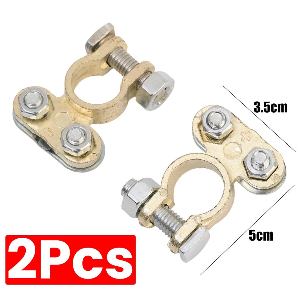 Car 12V Battery Terminal Screw Type Connector Brass Aluminum Alloy Clamps for Car Truck Van Lorry Caravan Campervan
