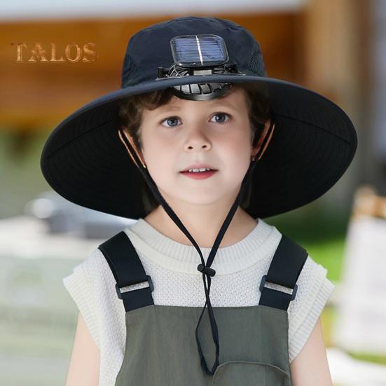 Solar-Lüfterkappe mit 800mAh-Akku USB-Solarladung Outdoor-Fischerhut mit wasserdichter Beschichtung Mesh-Design Kinder-Sonnenhut