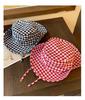 Women's Japanese Plaid Lace-up Fisherman Hat: Summer Wide Brim UV Sun Protection