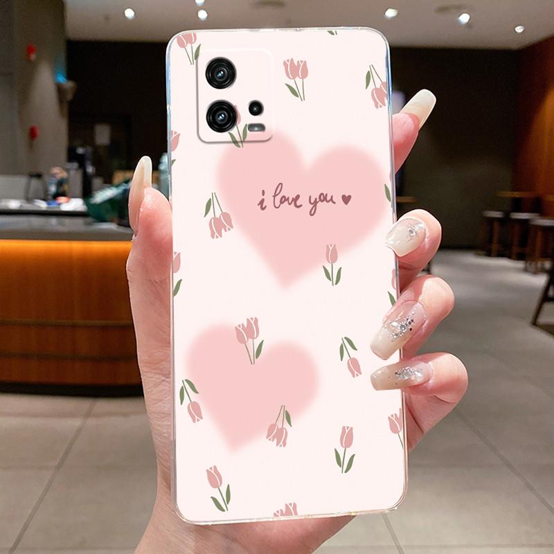 Do etui Motorola Moto G72 Case G 72 Wzór kwiatowy Przezroczysty Miękki Silikonowy Tył Funda Zderzak Do Moto G72 MotoG72 Etui na Telefon Coque