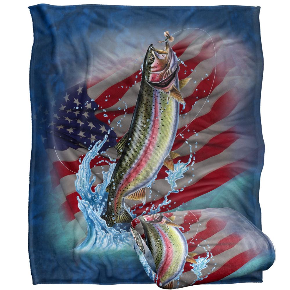JQ Licensing Silky American Flag Supersoft Blanket