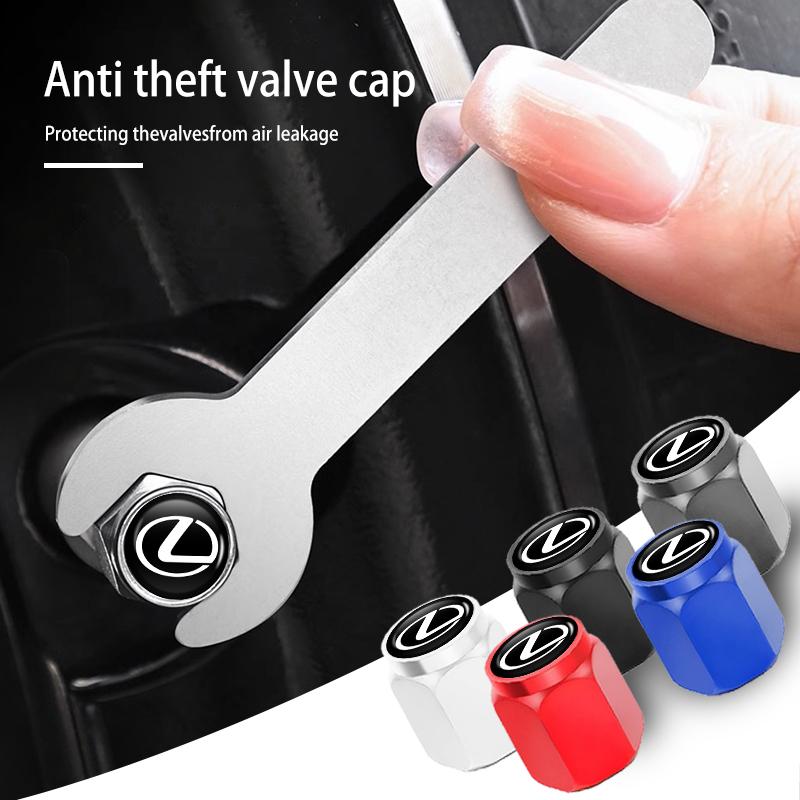 4PCS Car Wheel Tire Valve Stem Covers Cap Decoration Accessories For Lexus UX250h RX450h RX300 GX470 CT200h RX400h NX300h RX350