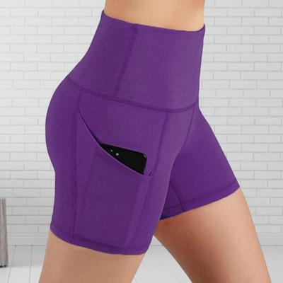 Yousheng Yoga Shorts High Elasticity Solid Color Plus Size Slim Fit Pockets Fitness Shockproof High Waist Summer Sport Shorts Female Clothes
