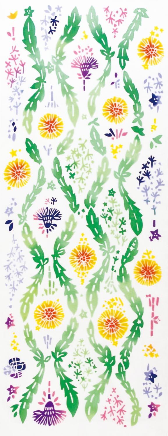 

Prairie Dog Dyed Tenugui Towel by Misuzu Stars and Dandelions by Wabunka Uta, [KM-TE-004]