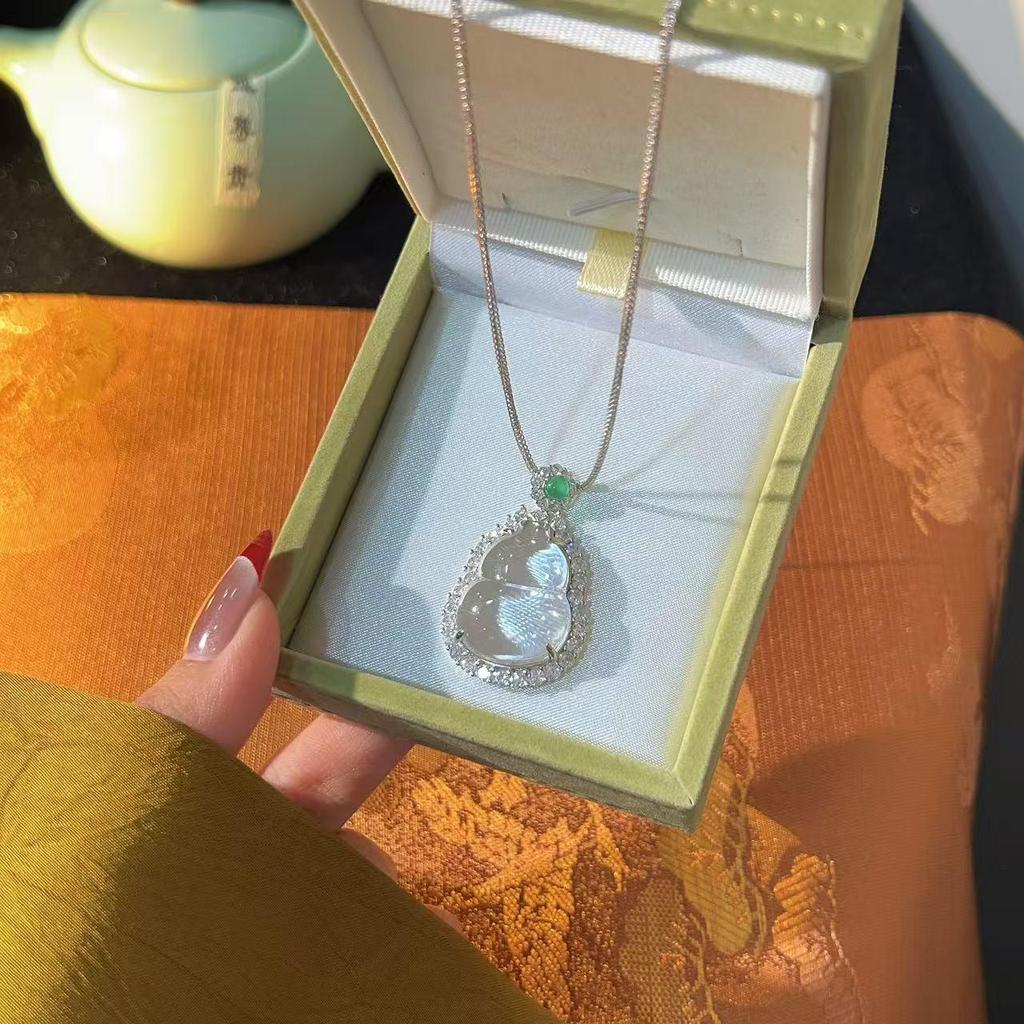 S925 Sterlingsilber Eiskristall Kürbis Anhänger Halskette - Elegante Schlüsselbein Kette, Perfekt für Qixi oder Geburtstagsgeschenk