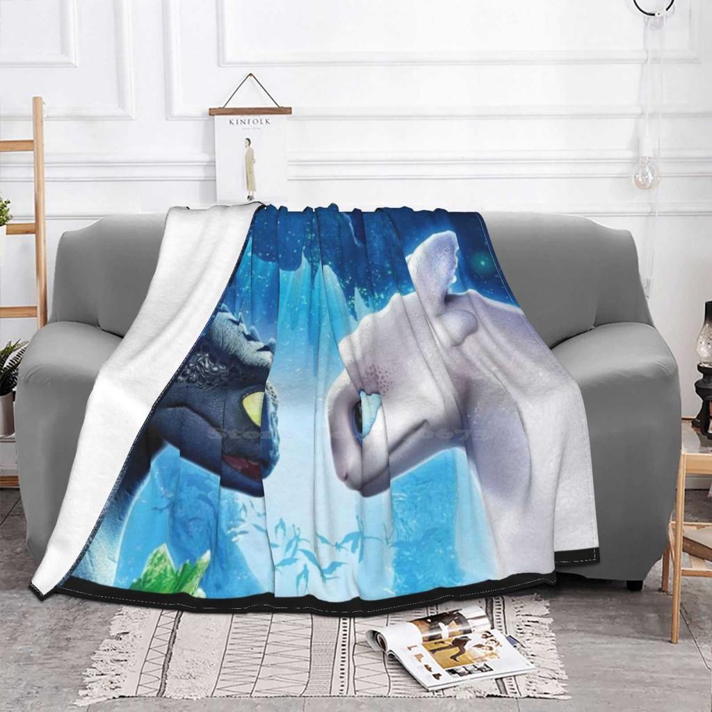 Cute Dragons Low Price New Print Novelty Fashion Soft Warm Blanket Dragons Facemask Light Fury Kids