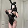 Domila Cross Sexy Lingerie Sexy PU Patent Leather Bunny Onesie Cosplay Passion Skinny Suit