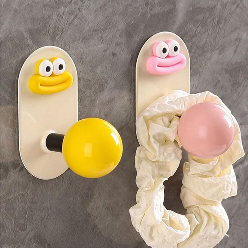 Niedlicher Wandhaken Bunter Ball Wurstmaul Kreativer Lustiger Klebehaken Stanzfrei Mehrzweck Montiert Aufbewahrung Handtuch